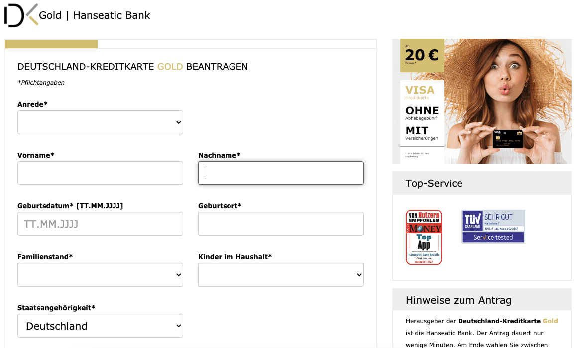 Deutschland Kreditkarte Gold - Alle Infos Zu Den Konditionen & Zur Beantragung